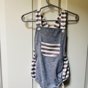 NEW Grey Strip Baby Boy Romper